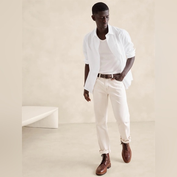 NWT! Banana Republic Standard-Fit Washed Cotton Poplin Shirt - Size Large - Picture 7 of 11